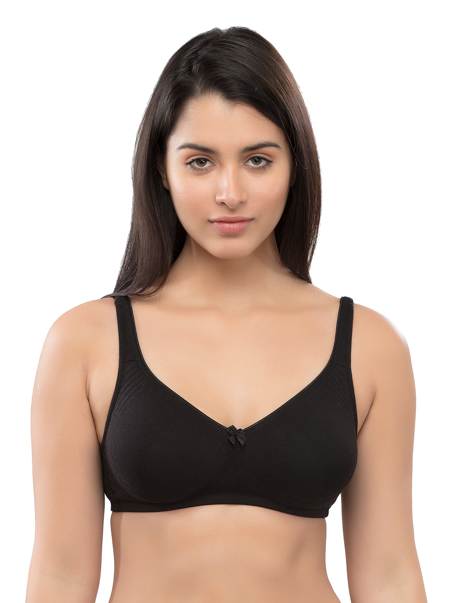 Inner Sense Women Bamboo Cotton Non-Wired Non Padded Bra-ISB057-SnorkalBlue_Black