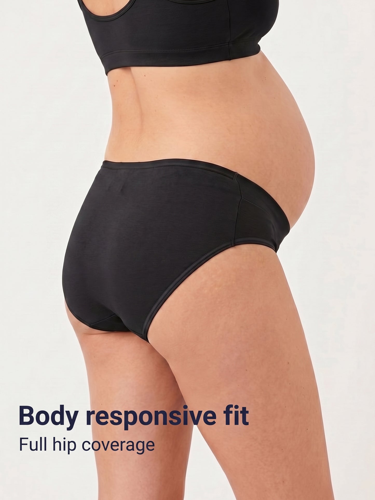 Organic Cotton Antimicrobial Maternity Panty-IMP102-Black-