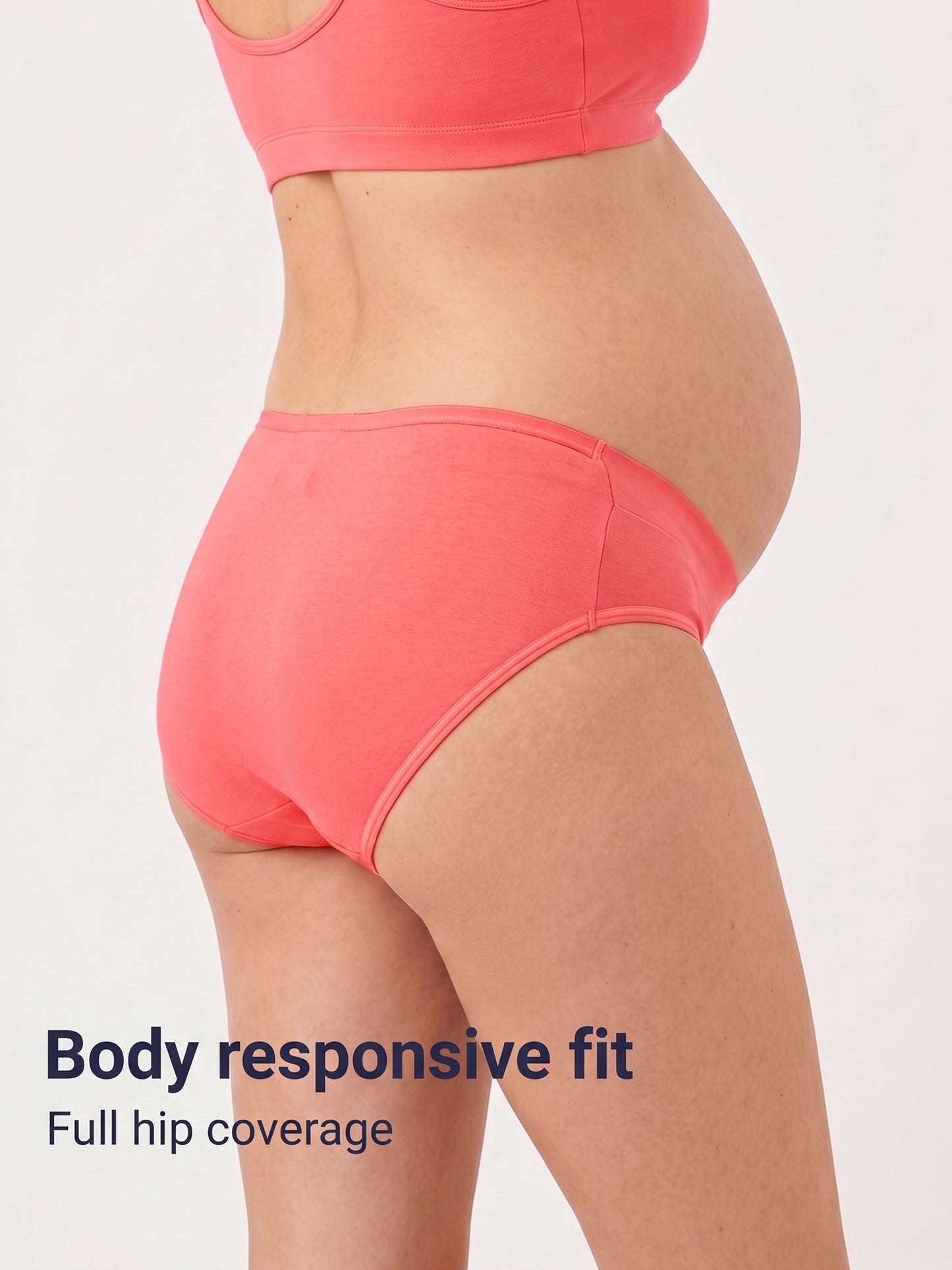Organic Cotton Antimicrobial Maternity Panty-IMP102-Bright Pink-