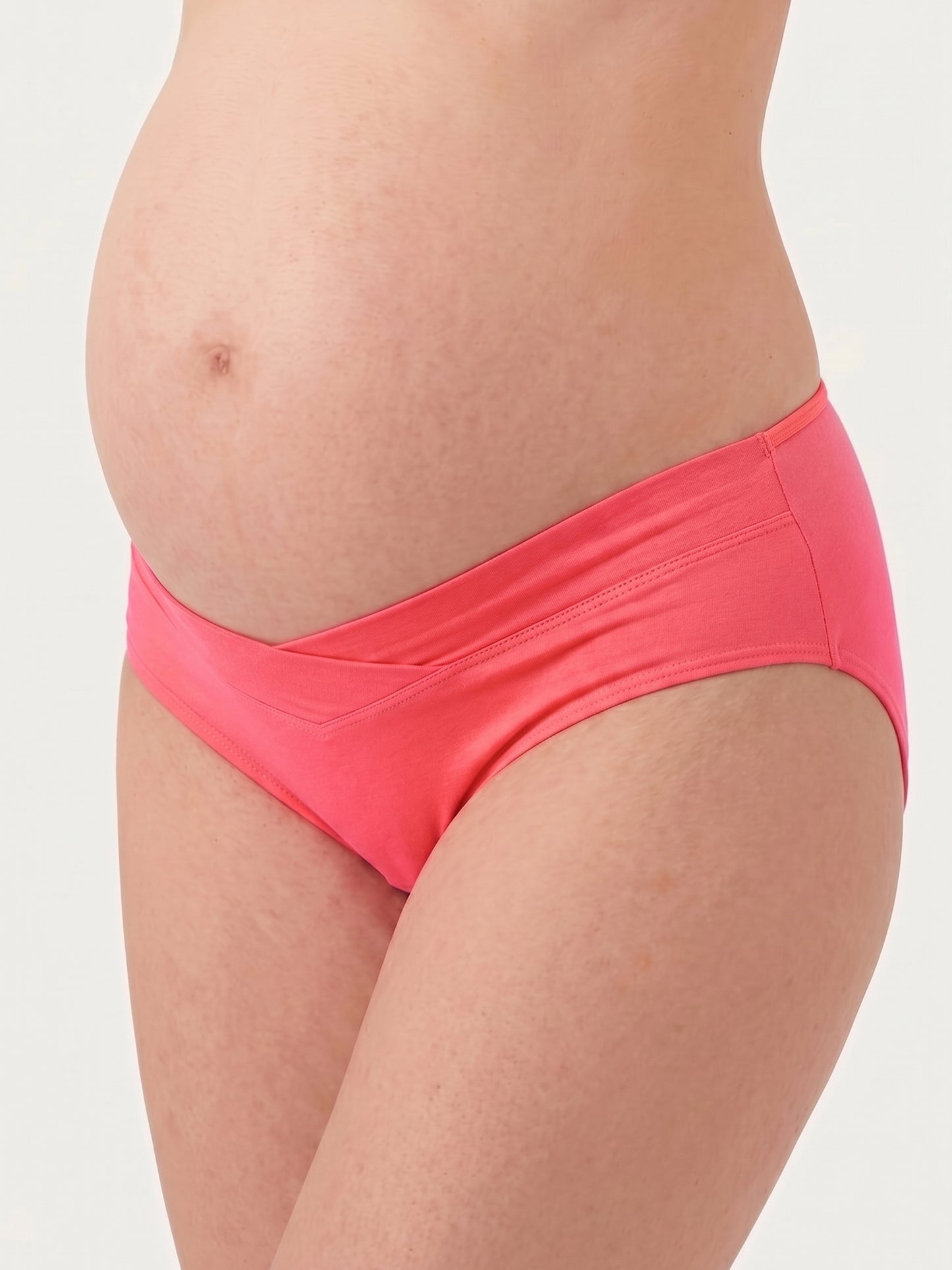 Organic Cotton Antimicrobial Maternity Panty-IMP102-Bright Pink-