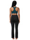 Recycled Fiber Black Flare Pants-ISL050-Black-