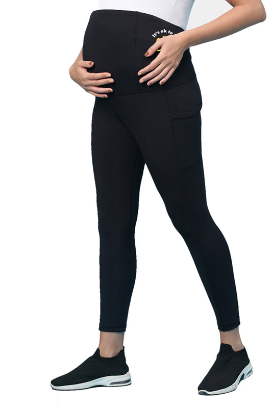 Recycled Fibre Maternity Full Length Tights_ISML009-Anthracite