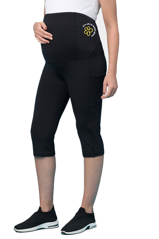 Recycled Fibre Maternity Mid-Calf Tights_ISML012-Anthracite