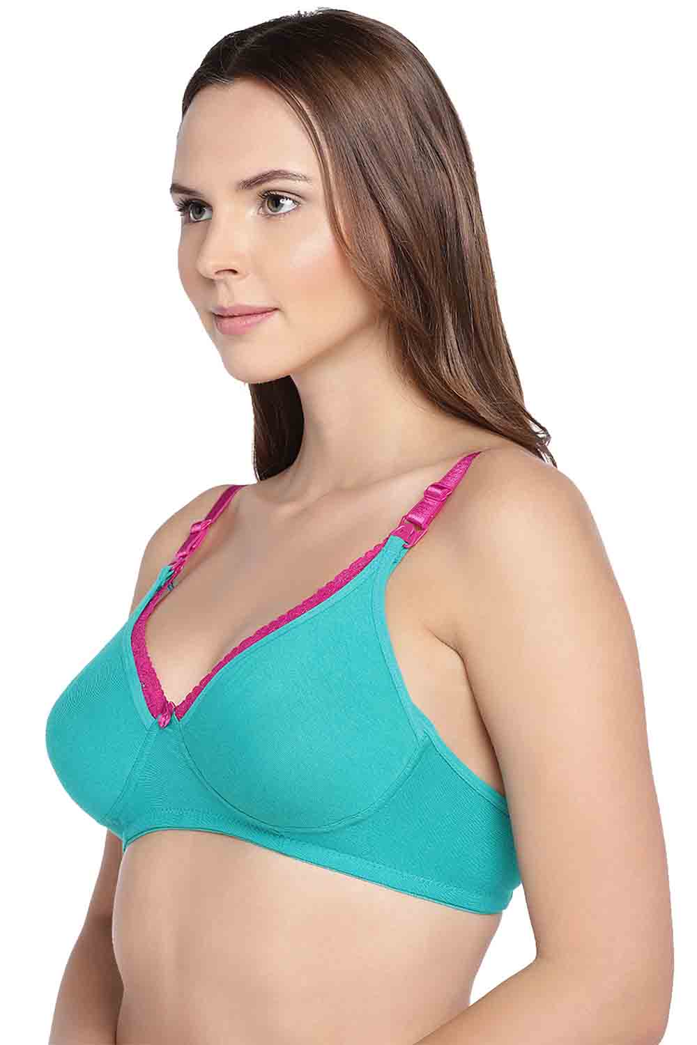 Organic Cotton Antimicrobial Laced Maternity Bra (Pack of 3)-IMB003A_3B_3C