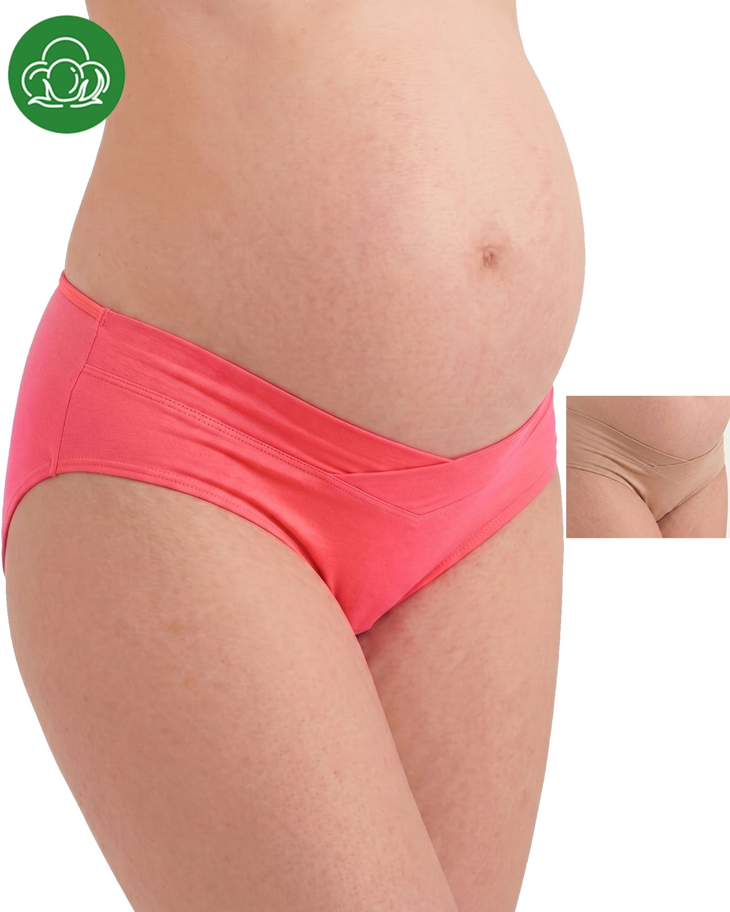Organic Cotton Antimicrobial Maternity Panty-IMP102-Skin_Bright Pink