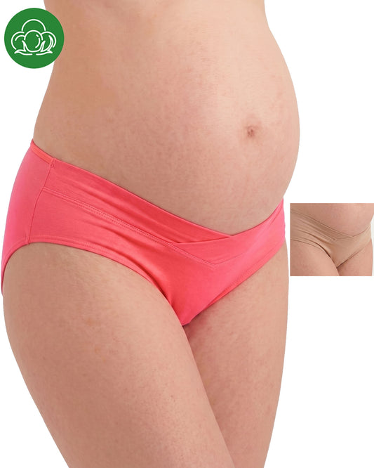Organic Cotton Antimicrobial Maternity Panty-IMP102-Skin_Bright Pink