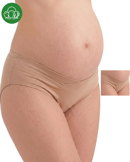 Organic Cotton Antimicrobial Maternity Panty (Pack Of 2)-IMP102-Skin_Skin-