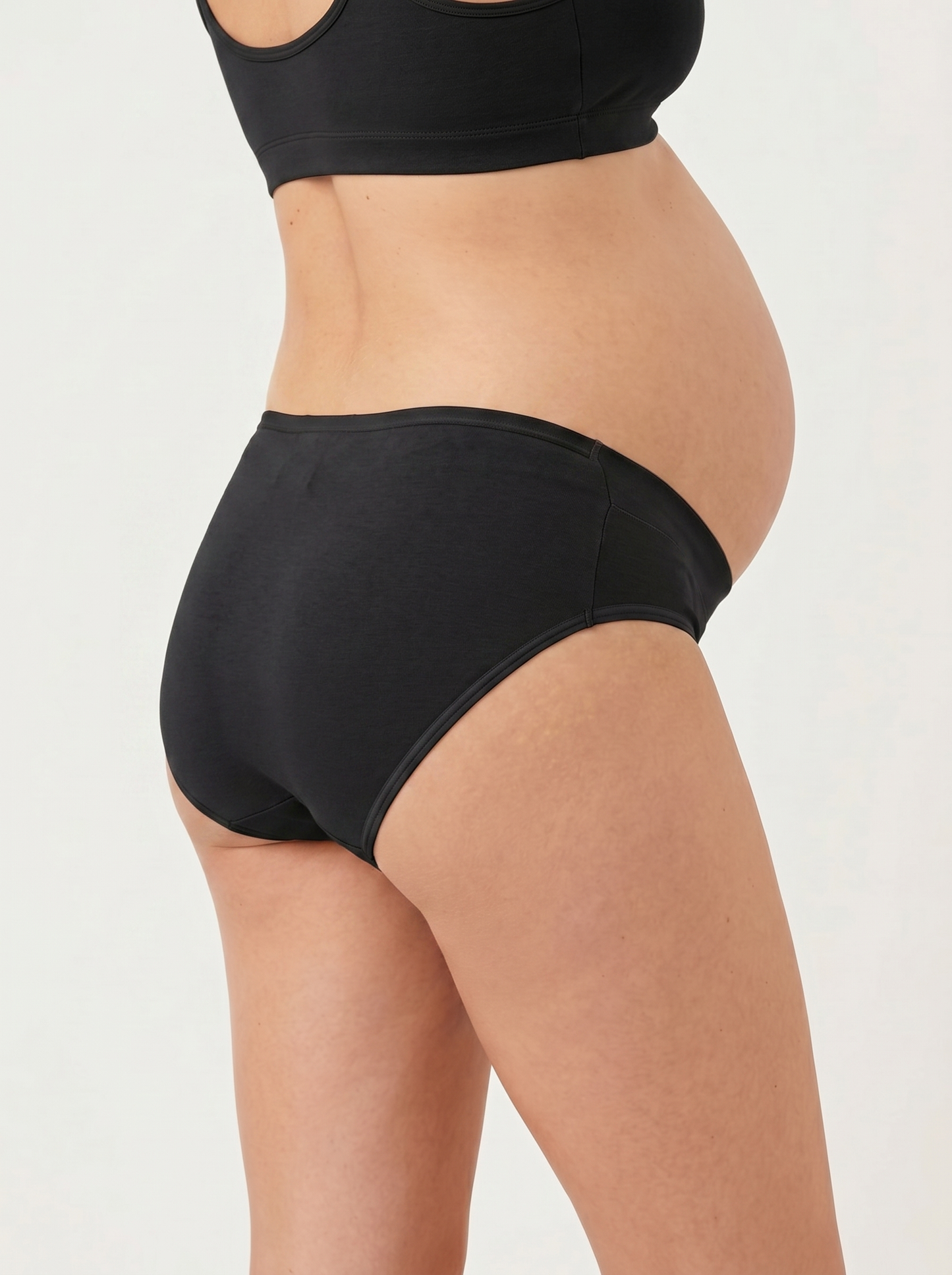 Organic Cotton Antimicrobial Maternity Panty (Pack Of 2)-IMP102-Skin_Black-