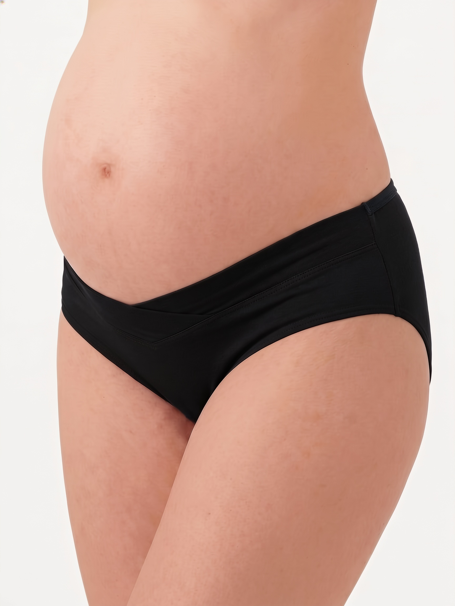 Organic Cotton Antimicrobial Maternity Panty-IMP102-Black_Bright Pink