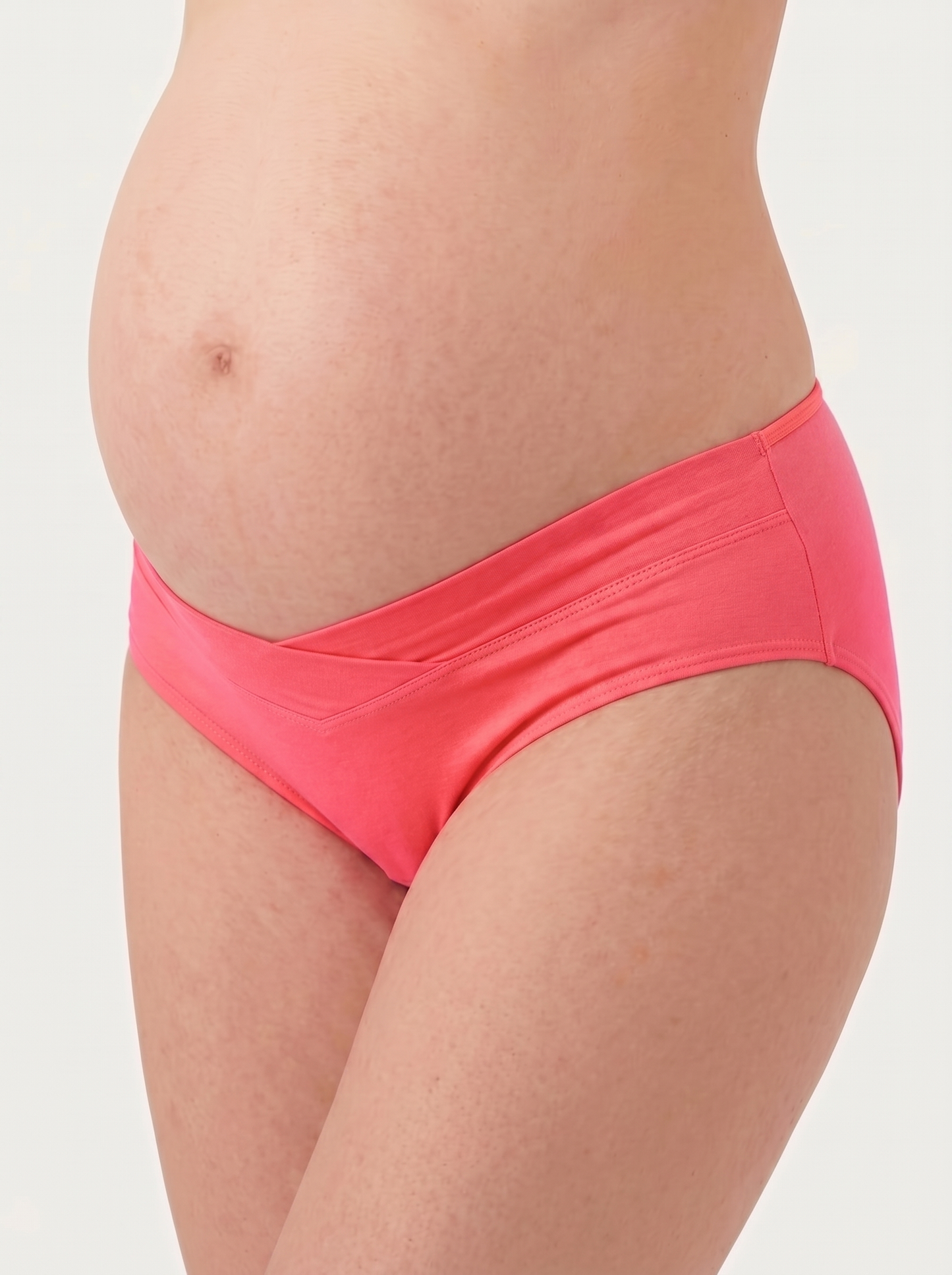 Organic Cotton Antimicrobial Maternity Panty-IMP102-Black_Bright Pink