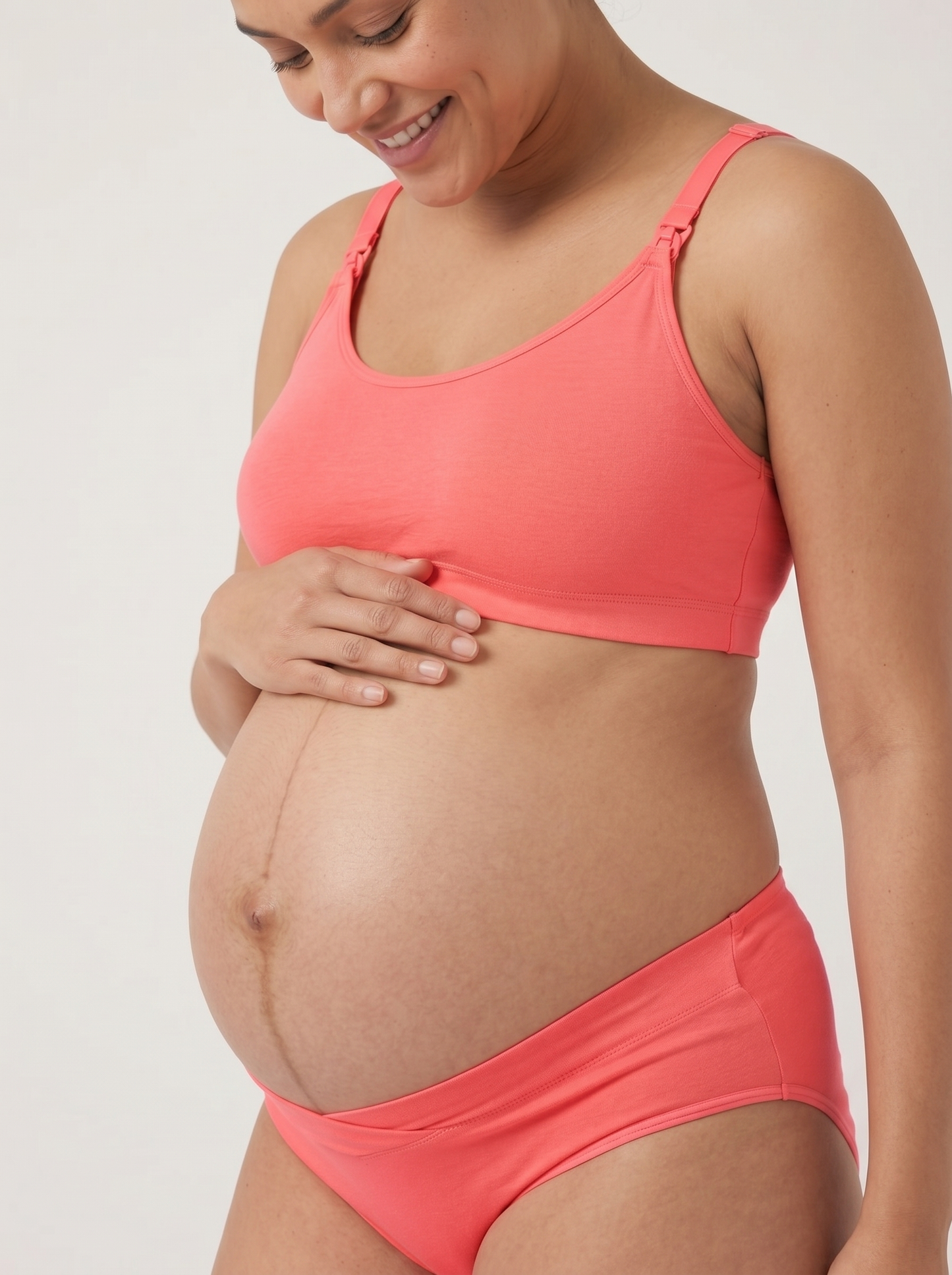 Organic Cotton Antimicrobial Maternity Panty-IMP102-Skin_Bright Pink
