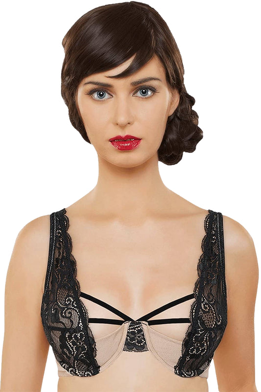 Organic Cotton Antimicrobial Front laced Lightly Padded Wired Bra-ISB049-