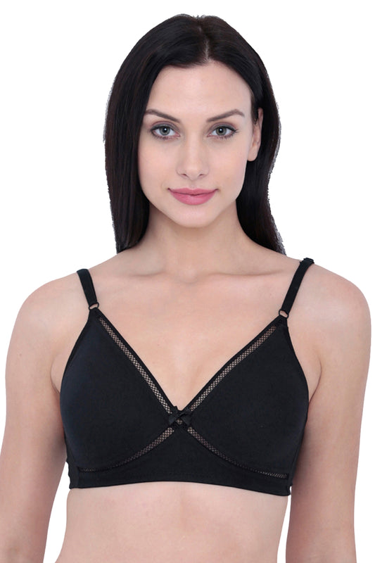 Organic Cotton Antimicrobial Seamless Crossover Non-Padded Non-wired Bra-ISB061-