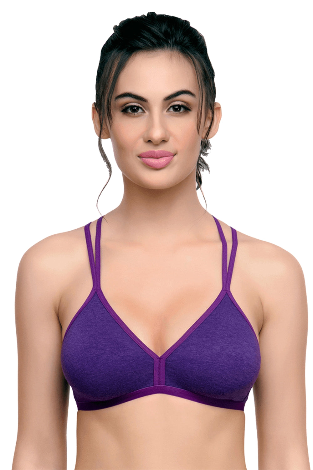 Organic Cotton  Antimicrobial Non-wired Non-padded String-back Bralette-ISB092-