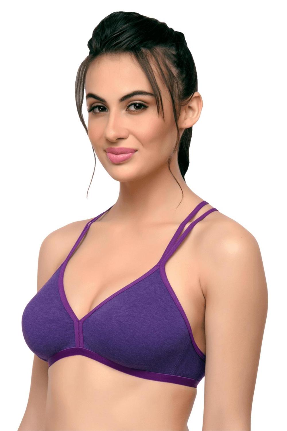 Organic Cotton  Antimicrobial Non-wired Non-padded String-back Bralette-ISB092-