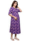 Organic Cotton Long Length Maternity Dress with 3/4th sleeves ISML016-Violet Sakura