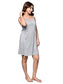 Organic Cotton Nightdress with Hairband ISL062-Grey Lines