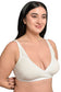 Plus Size White Organic Cotton Bamboo Non Padded  Sleeping Bra