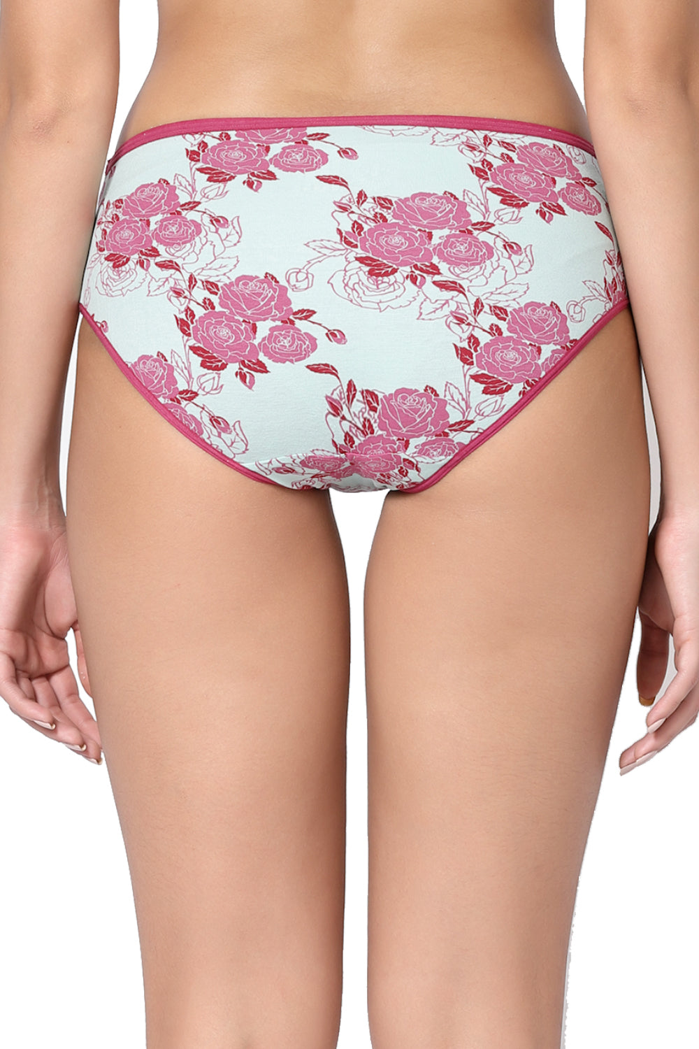 Organic Cotton Antimicrobial Maternity Panty-IMP102-Pink Floral Print_Pink Floral Print-