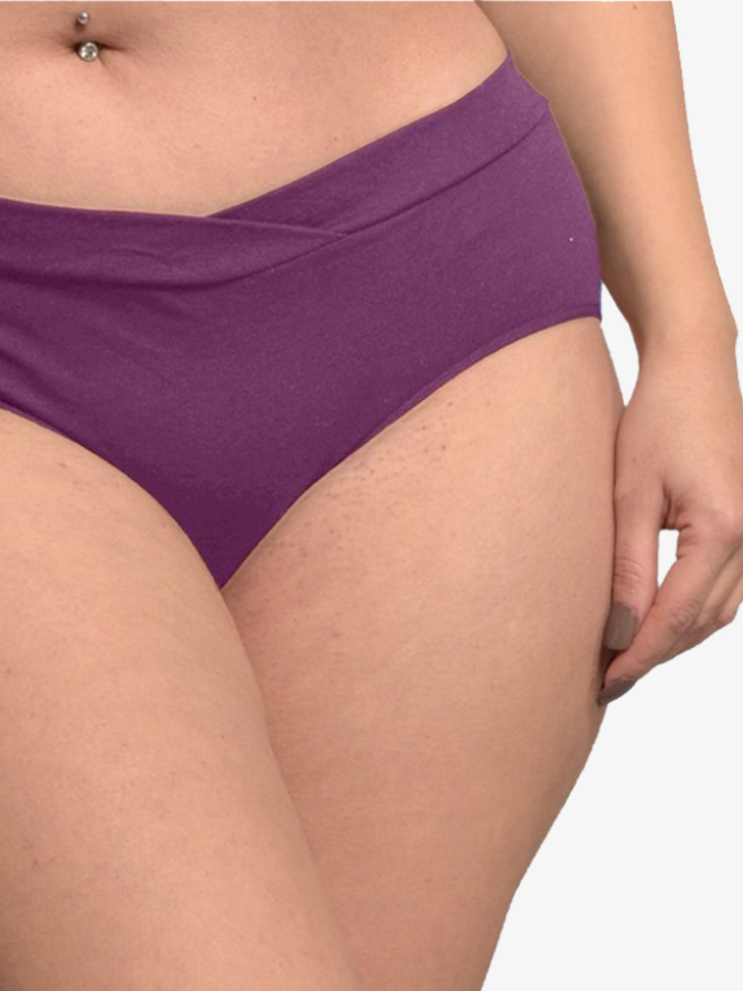 Plus Organic Cotton Antimicrobial Maternity Panty-IMP102-Sangria_Deep Purple