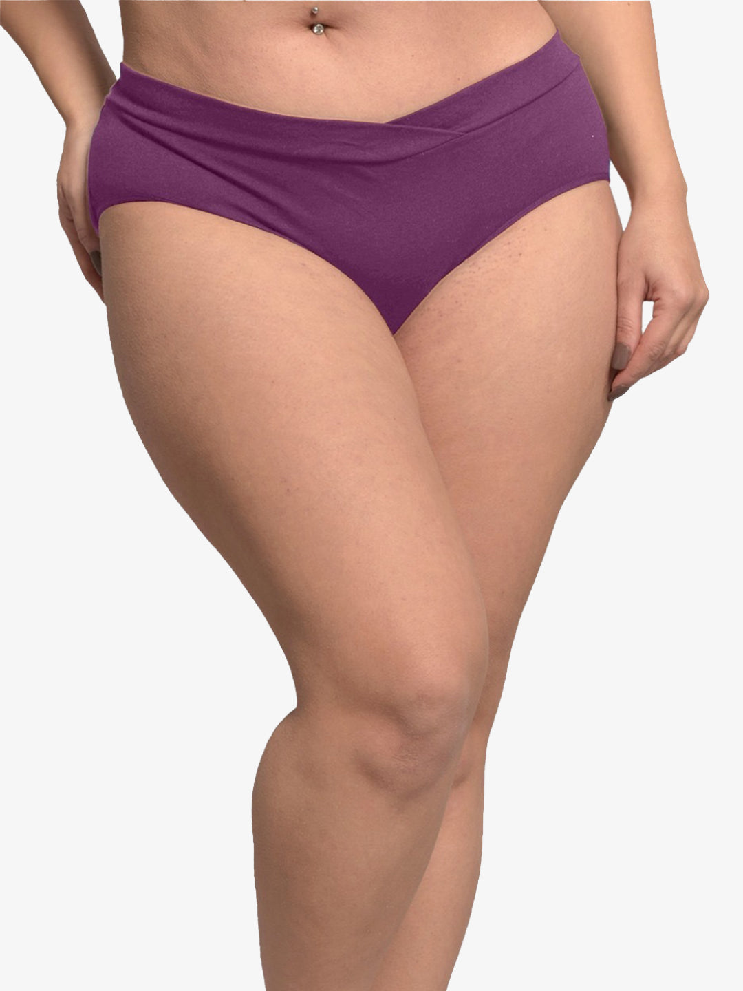 Plus Organic Cotton Antimicrobial Maternity Panty-IMP102-Deep Purple_Deep Purple