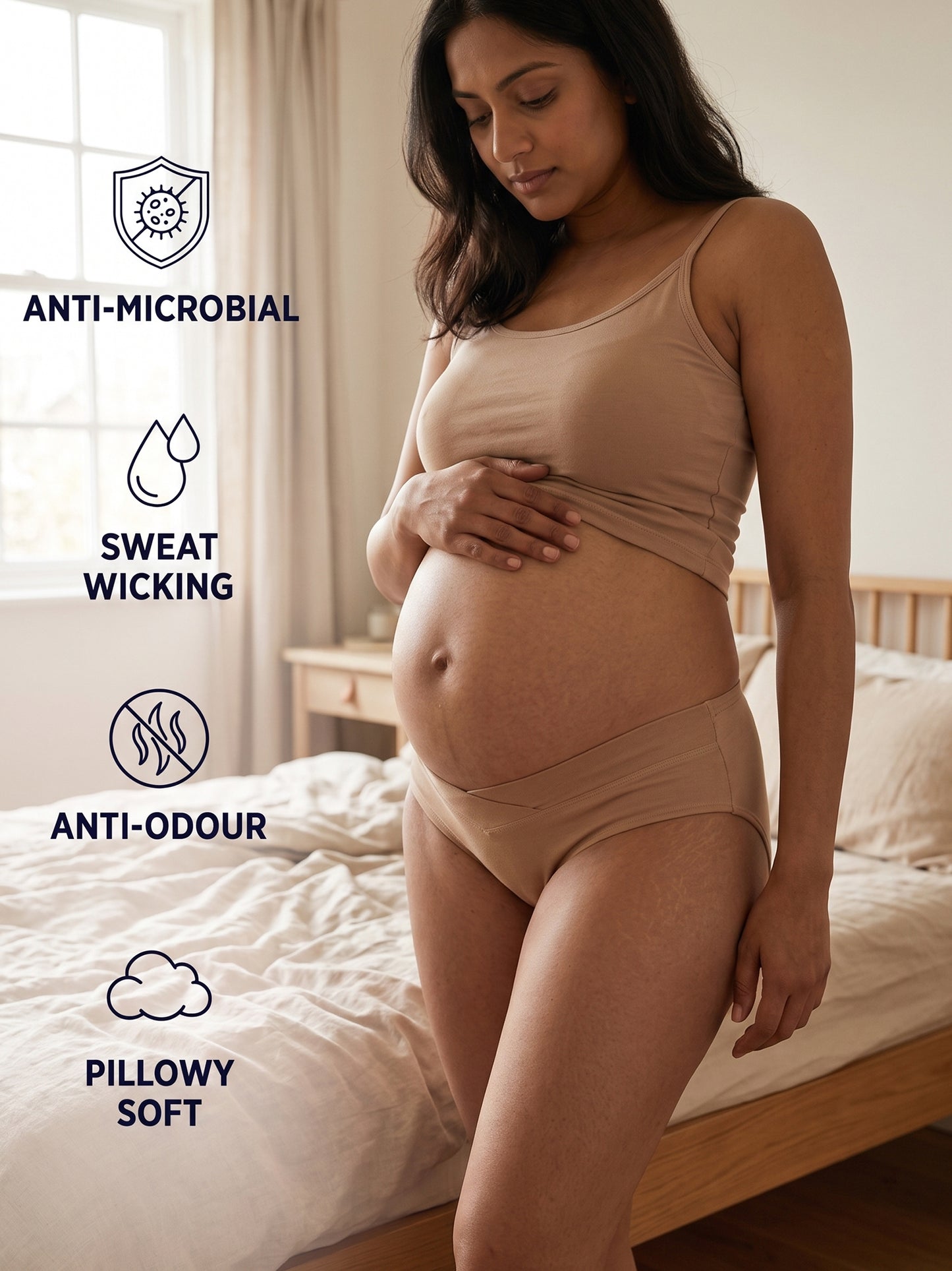 Organic Cotton Antimicrobial Maternity Panty-IMP102-Skin-
