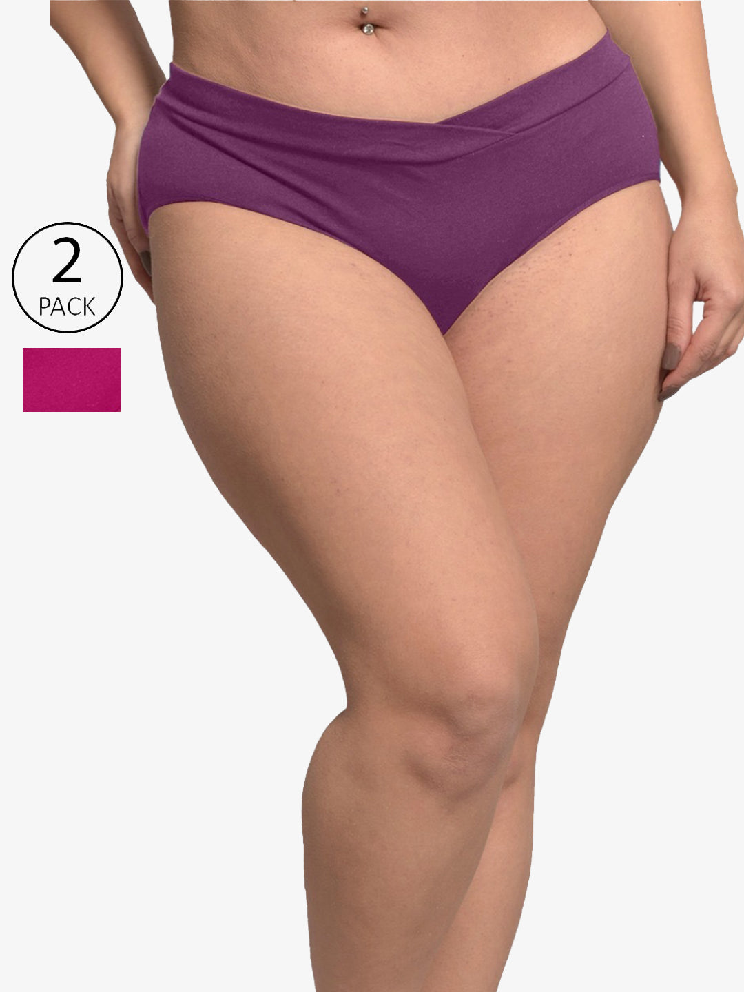 Plus Organic Cotton Antimicrobial Maternity Panty-IMP102-Sangria_Deep Purple