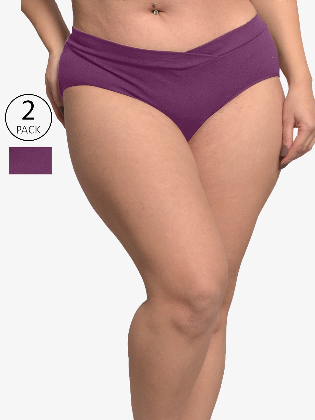 Plus Organic Cotton Antimicrobial Maternity Panty-IMP102-Deep Purple_Deep Purple