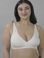 Plus Size White Organic Cotton Bamboo Non Padded  Sleeping Bra