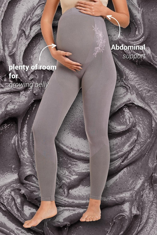 Super soft Bamboo Fibre Antimicrobial Seamless maternity legging-ISML003-Steel Grey-