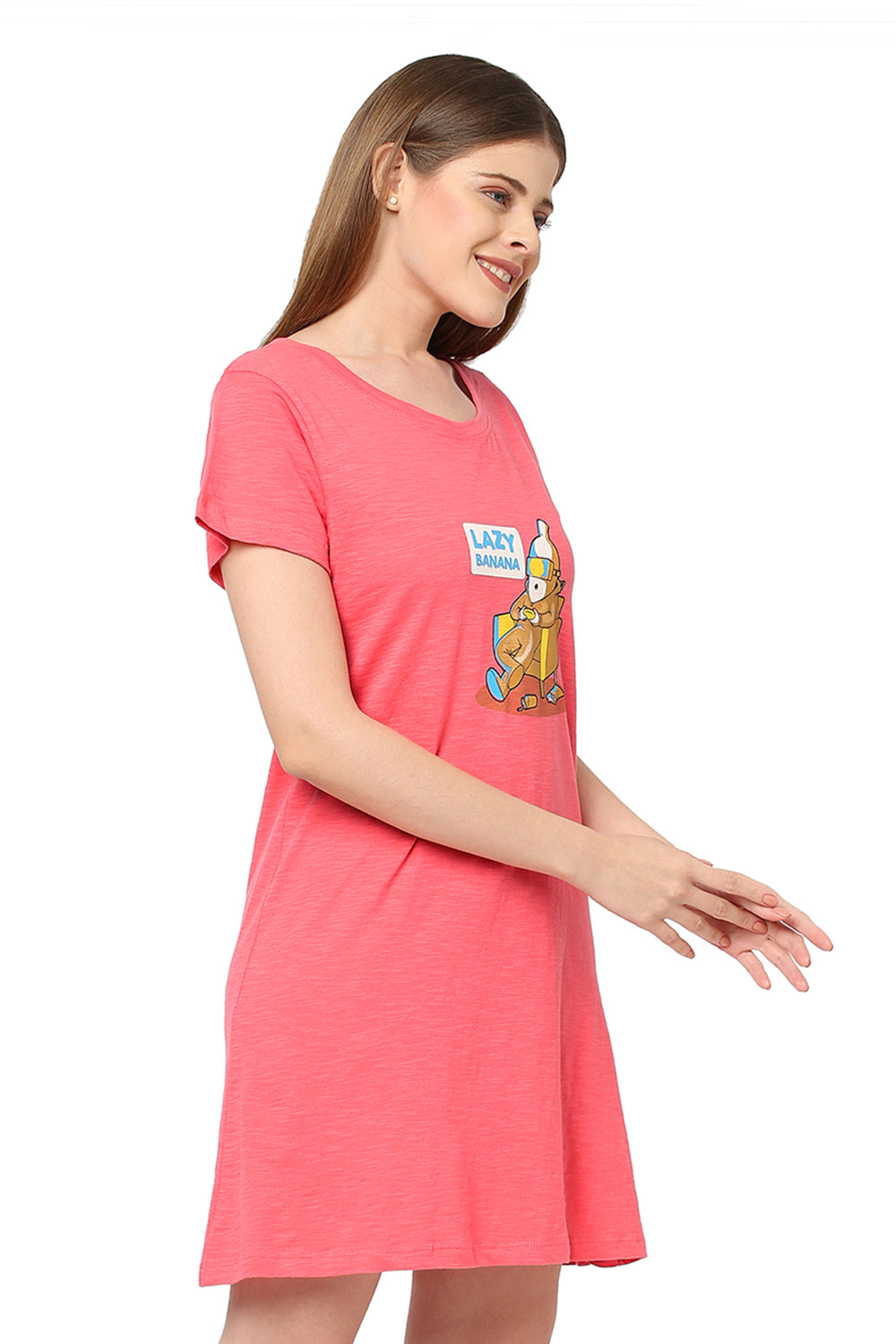 Organic Cotton Sleep Tee-ISL016-Bright pink