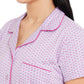 Organic Cotton and Bamboo fibre sleep shirt with a hairband_ISL026-Tipki print