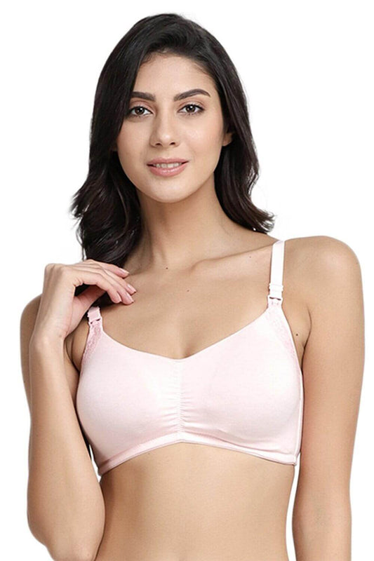 Organic Cotton Antimicrobial Soft Nursing Bra with Removable Pads-IMB001A