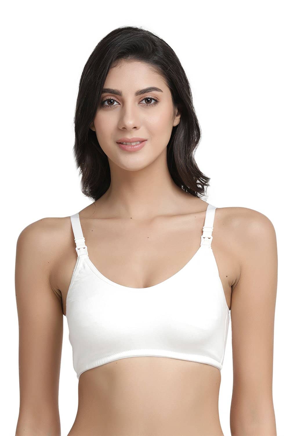 Organic Cotton Antimicrobial Support Mama Starter Bra Kit (Pack of 3)-IMBK04-White-