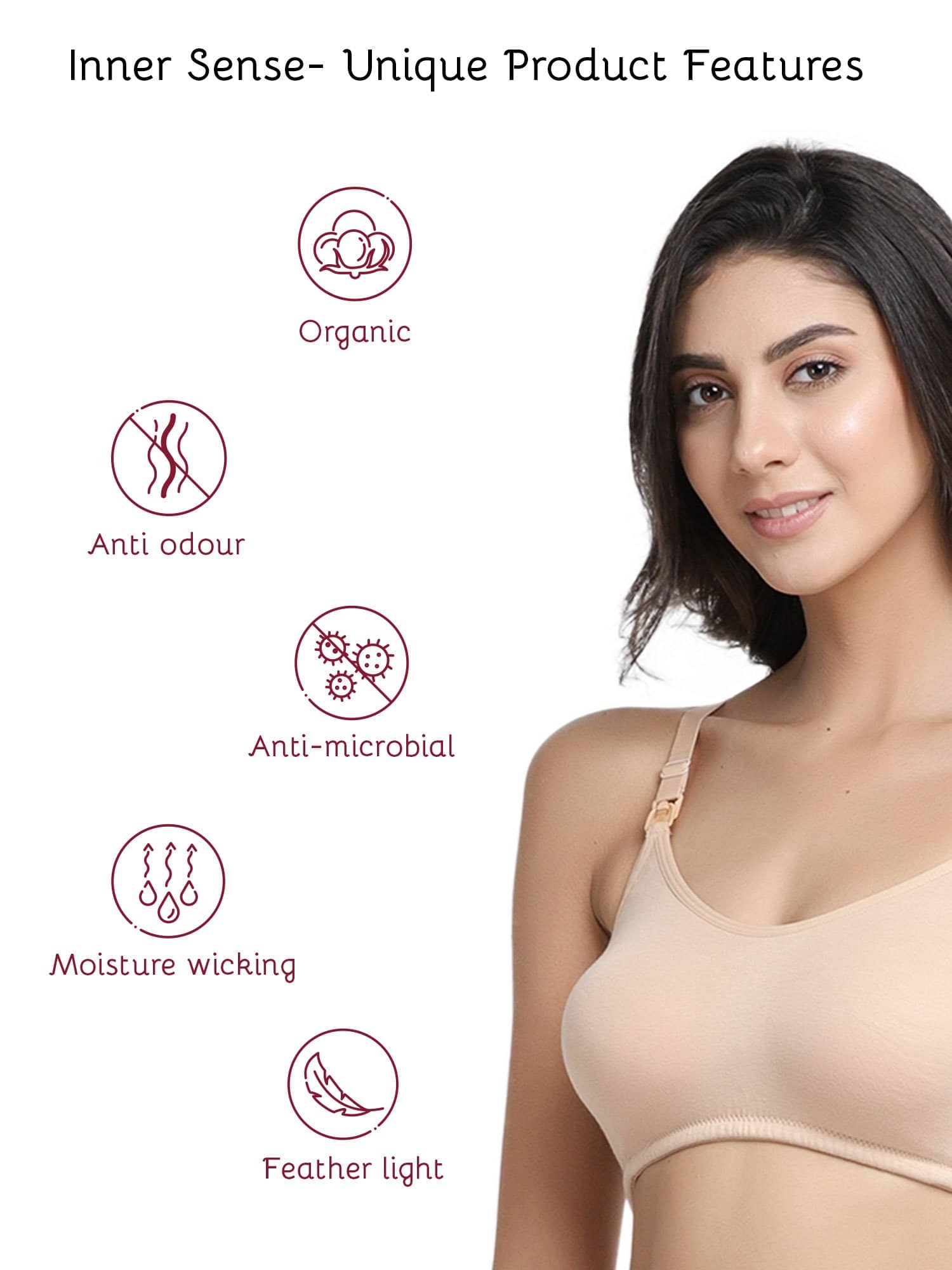 Buy Inner Sense Organic Antimicrobial Padded NonWired Feeding Bra (Pack of  3) IMB009D_9D_9E Online In India At Discounted Prices