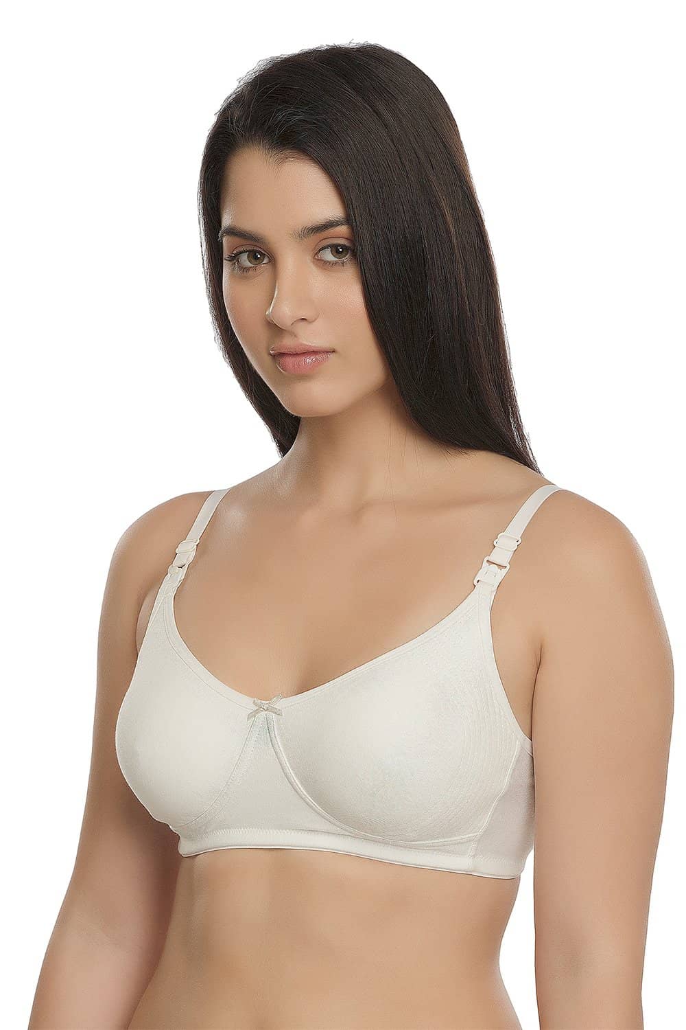 Organic Cotton Antimicrobial Seamless Triangular Bra with Supportive  Stitch-ISB099-Black