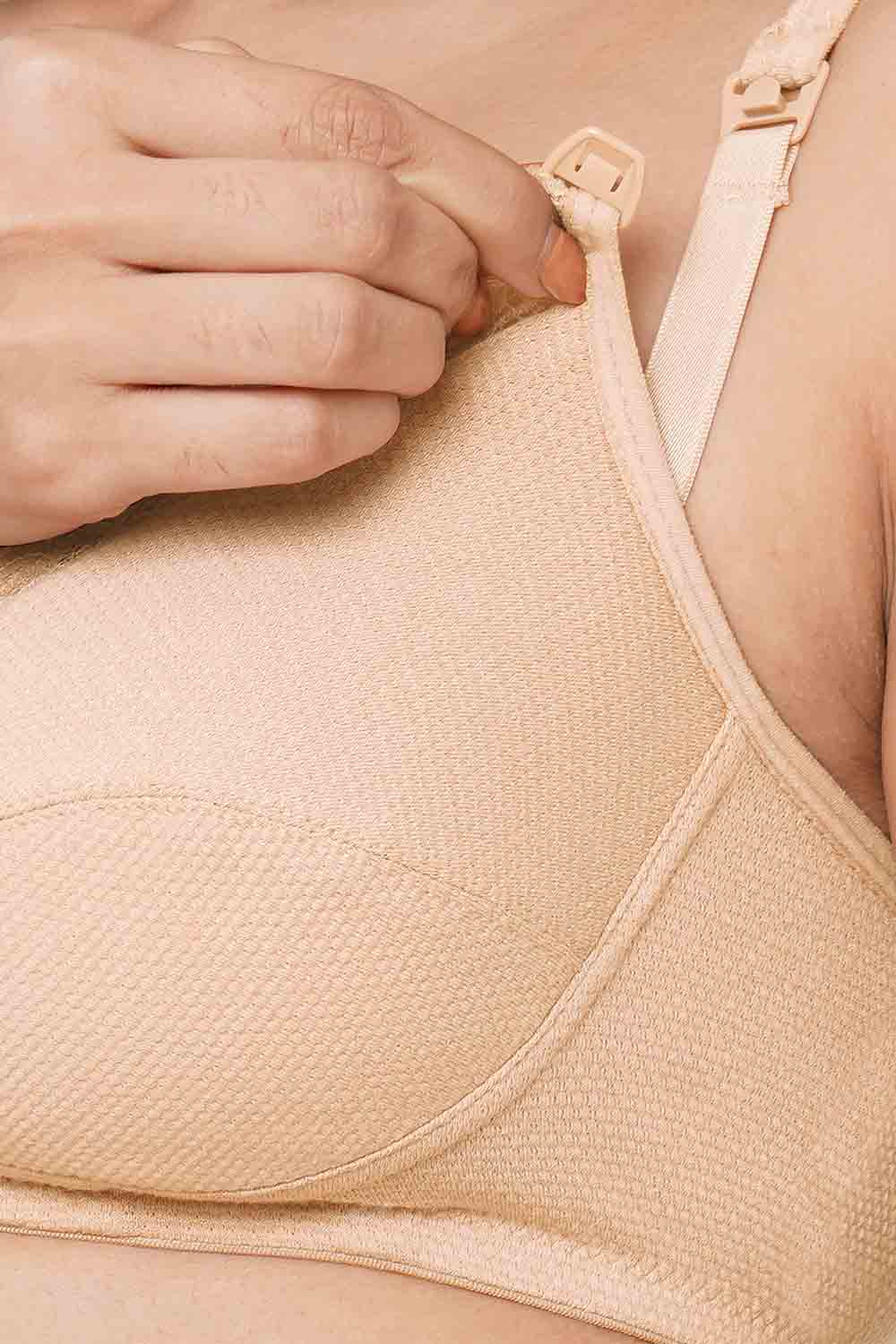 Buy InnerSense Organic & Antimicrobial Double Layered Wirefree Nursing Bra  - Skin at Rs.537 online