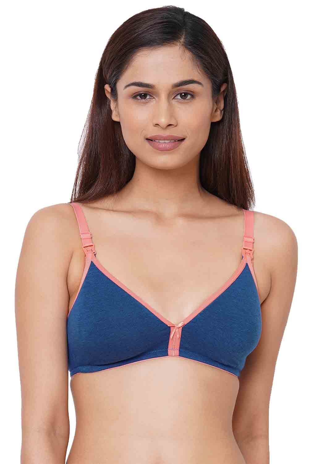 Buy InnerSense Bamboo Cotton Padded Non-Wired Full Coverage Maternity /  Nursing Bra - Carrot Print at Rs.863 online