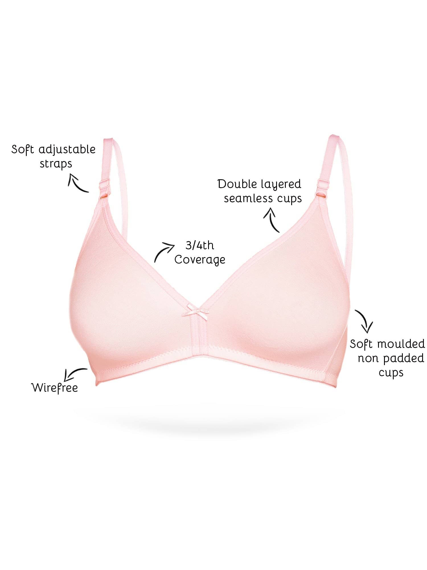 InnerSense Organic Cotton Anti Microbial Soft Nursing Bra With Removable  Pads ( Pack Of 2) - Pink