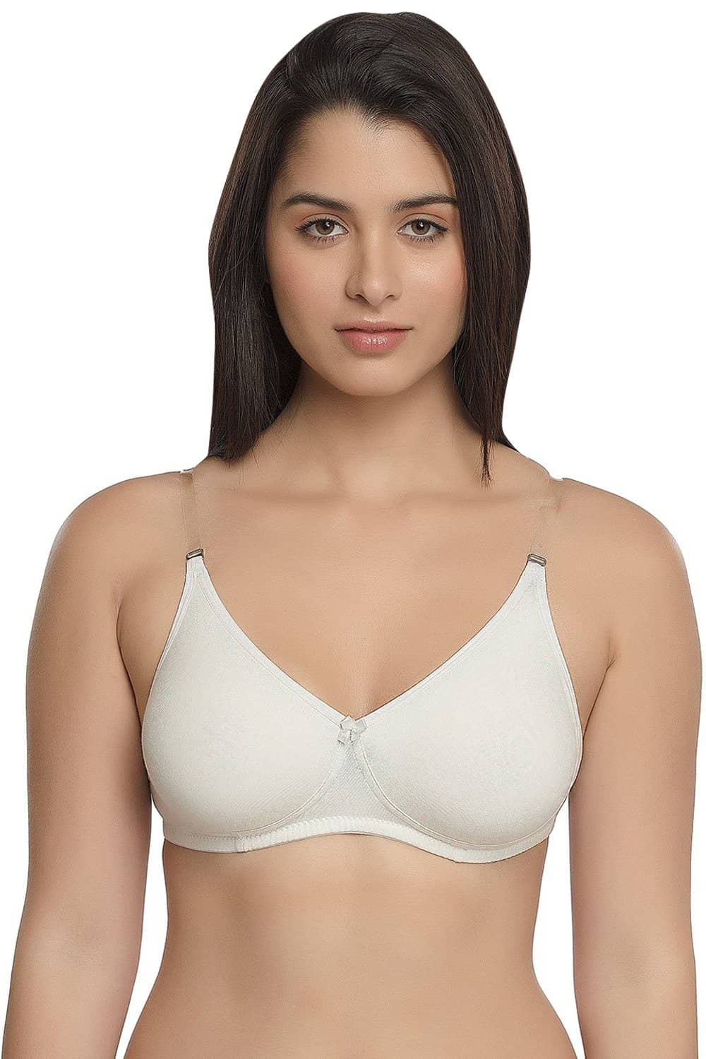Organic Cotton Antimicrobial Backless Non-Padded Seamless Bra-ISB100-Milky White-