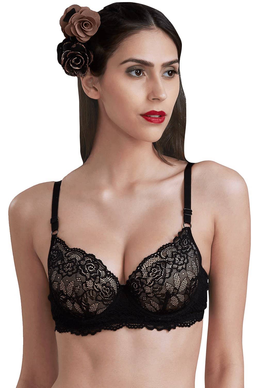 Organic Cotton Padded Underwired Lace Bra-ISB047