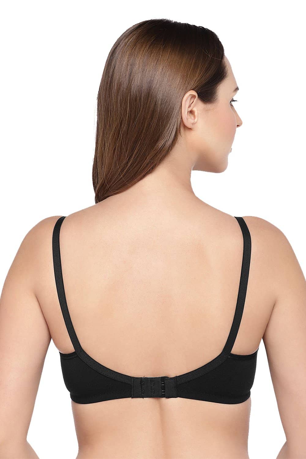 Organic Cotton Antimicrobial Seamless Triangular Bra with Supportive Stitch-ISB099-Black-