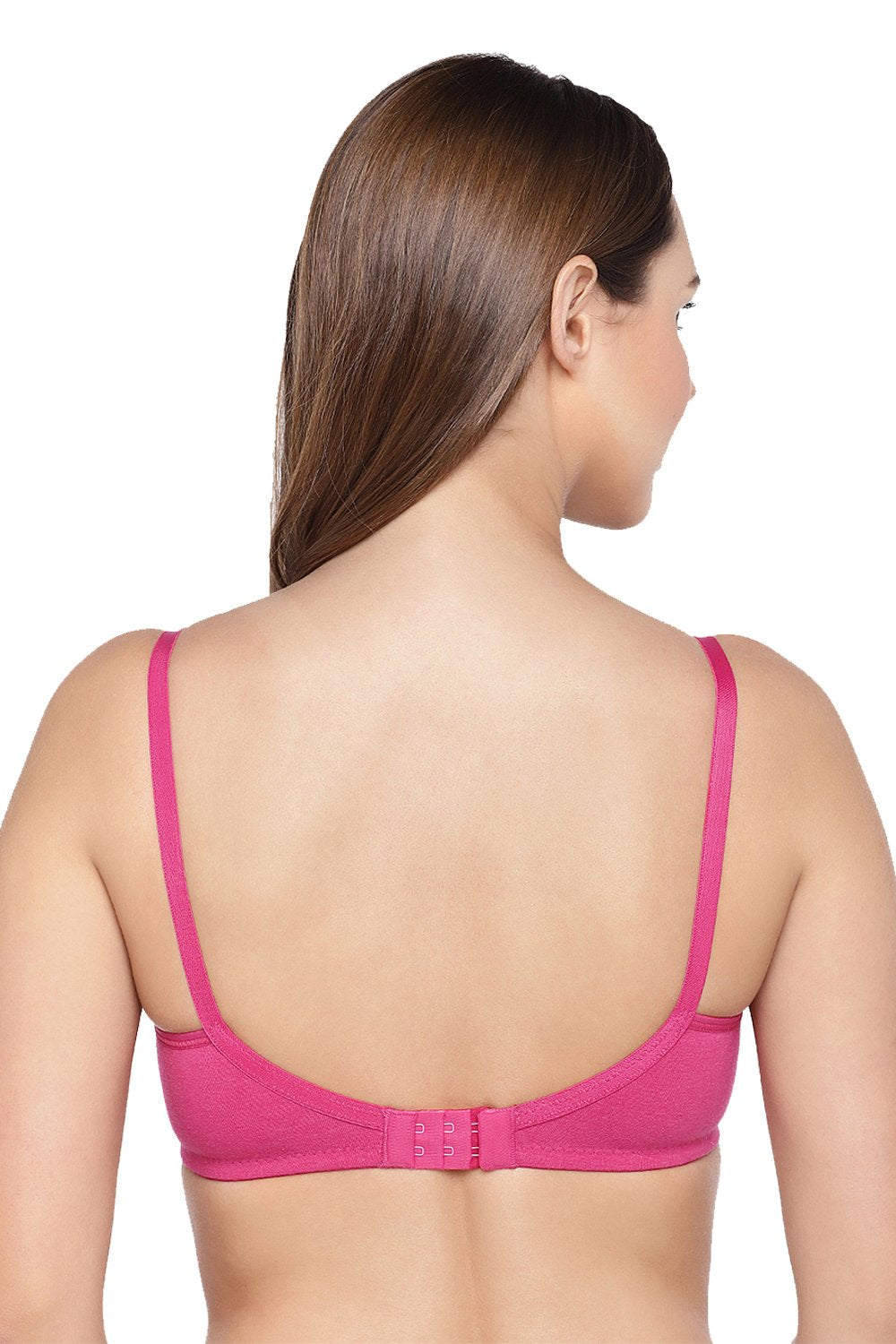 Organic Cotton Antimicrobial Seamless Triangular Bra with Supportive Stitch (Pack of 3)-ISB099-_Black_Black_Fuschia-