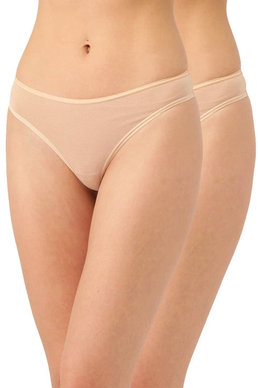 Organic Cotton Antimicrobial Thong (Pack Of 2)-ISP054-Skin_Skin-