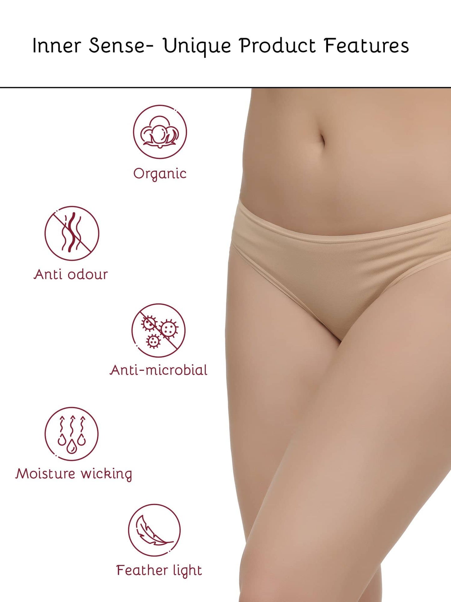 Organic Cotton Antimicrobial Thong ( Pack of 2 )-ISPC054-Skin_Black-