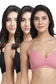 Organic Cotton  Antimicrobial Wire-free Padded Bra (Pack of 3)-ISB068-Black_Black_Mauve-