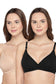 Organic Cotton Antimicrobial Seamless Triangular Bra with Supportive Stitch (Pack of 2)-ISB099-Black_Skin-