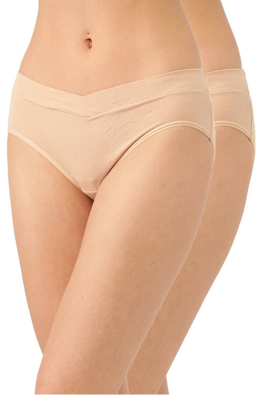 Organic Cotton Antimicrobial Maternity Panty (Pack Of 2)-IMP102-Skin_Skin-