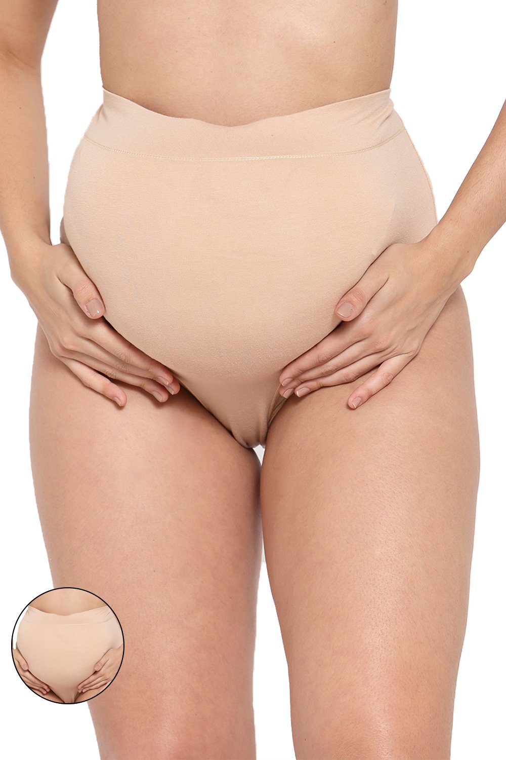 Organic Cotton Antimicrobial Maternity Panty- Pack of 2-IMPC101-Skin_Skin-
