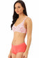 Organic Cotton  Antimicrobial  Seamless Side Support Bra & Panty Set-ISBP057-Pink Lace Print-